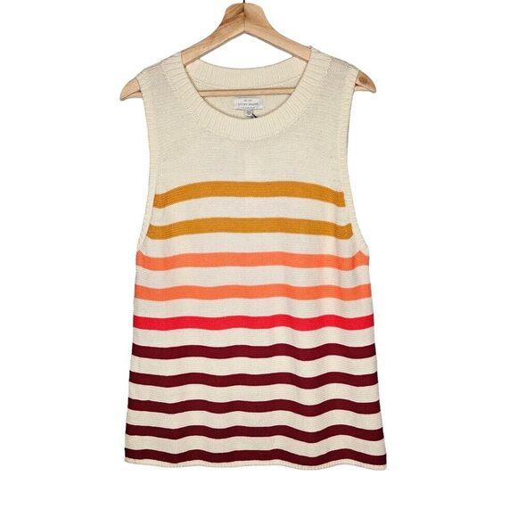 LUCKY BRAND Ombre Sweater Shell Women's XL Sleeveless Striped Knit Tank - Picture 2 of 12